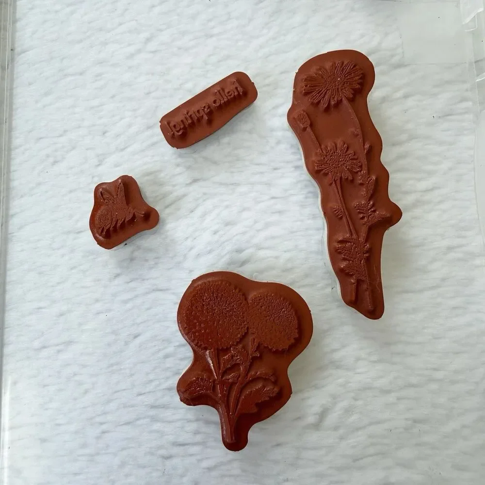 Stampin Up SPRINGTIME HELLO Set Of 4 Rubber Cling Stamp Set Botanical Plants